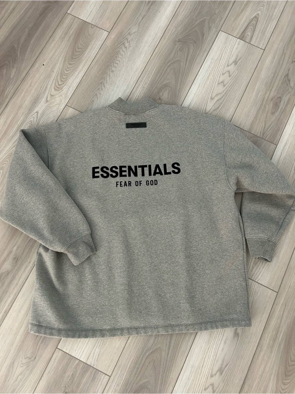 Essentials Fear of God Crewneck Sweatshirt in Heather Gray with Black Back Logo